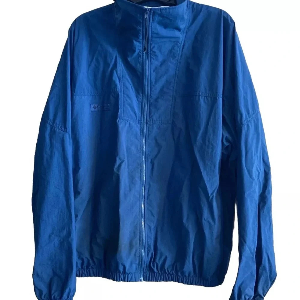 Columbia Jacket Mens Large-2XL Full Zip Blue  Soft Shell Jacket Coat Windbreaker
